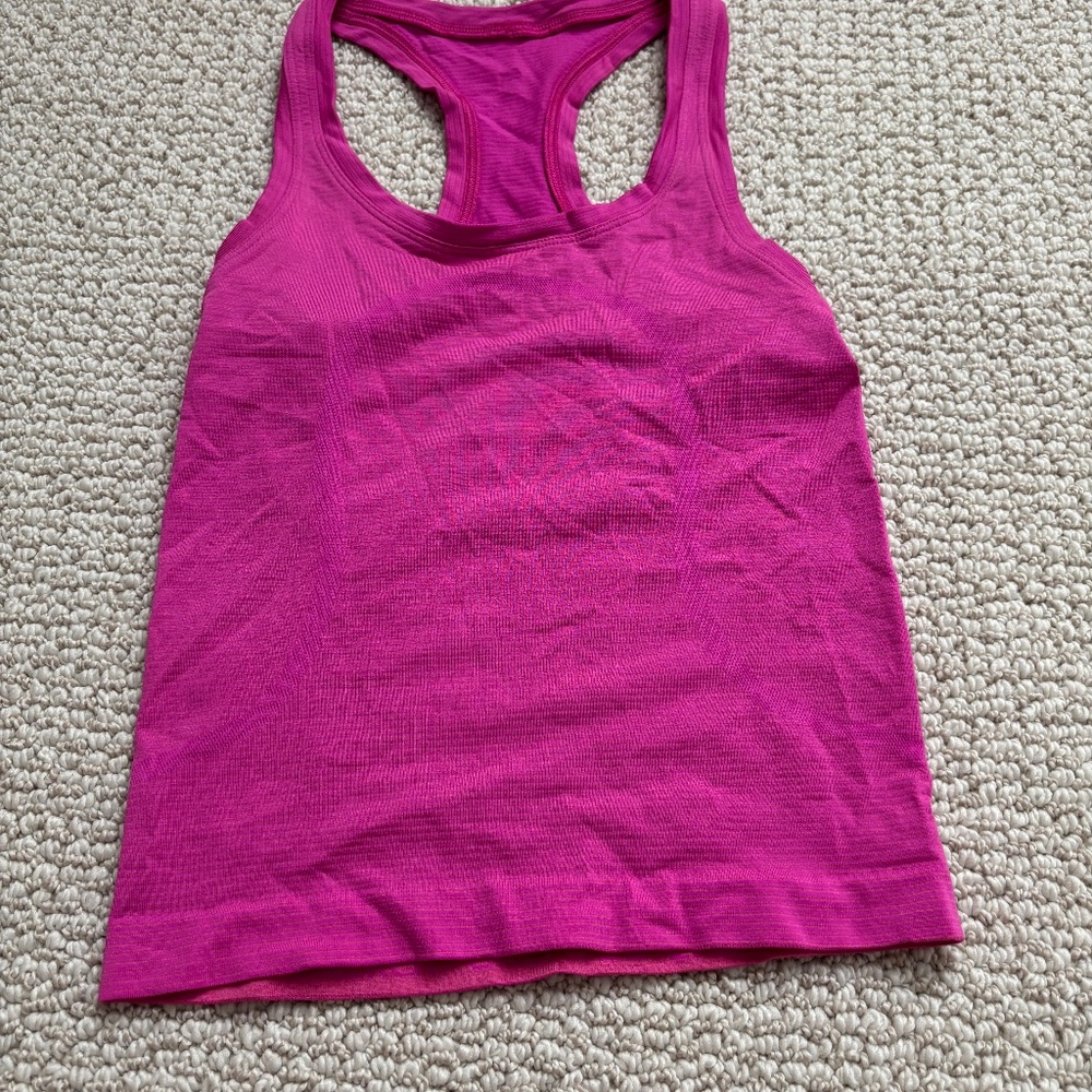sonic pink size 0 lululemon swiftly tank